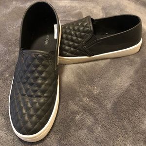 Maurice’s black slip ons